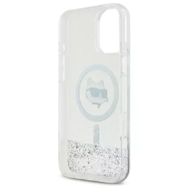 Karl Lagerfeld Liquid Glitter Choupette Head Magsafe iPhone 16 Case - Clear 6