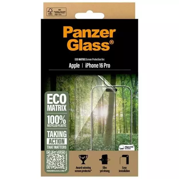 PanzerGlass MATRIX Screen Protector iPhone 16 Pro 6.3&quot  Ultra-Wide Fit 2870 3