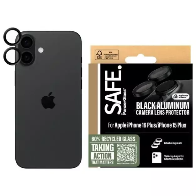 SAFE by PanzerGlass iPhone 16 6.1&quot  / 16 Plus 6.7&quot  Lens Protector black/black SAFE95890
