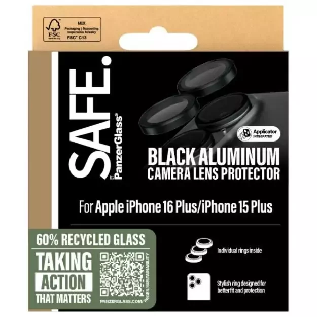SAFE by PanzerGlass iPhone 16 6.1&quot  / 16 Plus 6.7&quot  Lens Protector black/black SAFE95890 2