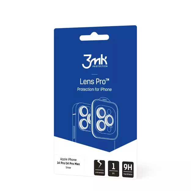 Camera Glass for iPhone 14 Pro Max / 14 Pro 9H for 3mk Lens Protection Pro Series Lens - Silver 3