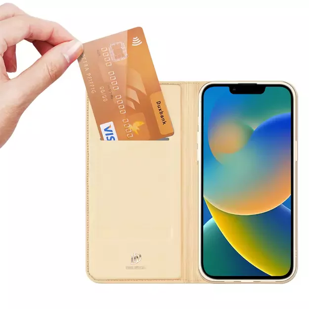 Dux Ducis Skin Pro Holster Flip Cover for iPhone 14 Plus gold 16