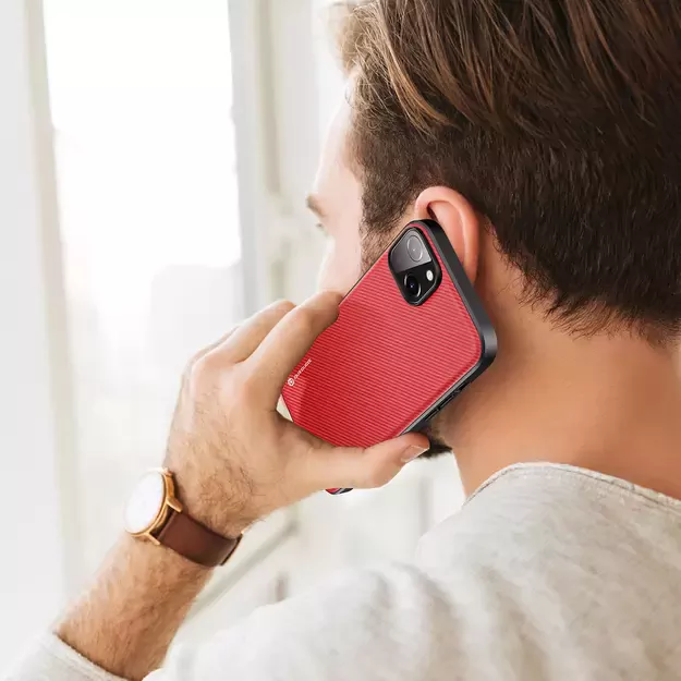 Dux Ducis Fino case cover made of nylon for iPhone 14 Plus red 3