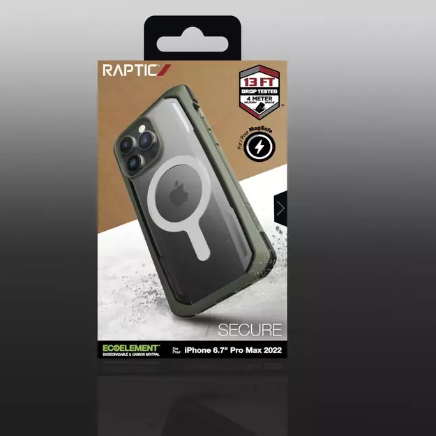 Raptic X-Doria Secure Case for iPhone 14 Pro Max with MagSafe armored cover green 16