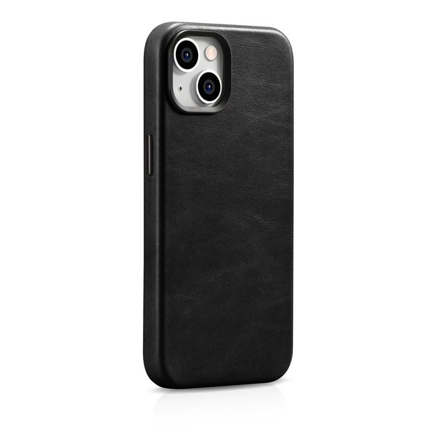 iCarer Oil Wax Premium Leather Case iPhone 14 Magnetic Leather Case with MagSafe Black (WMI14220701-BK) 20