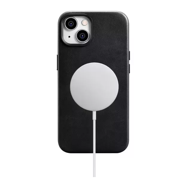 iCarer Oil Wax Premium Leather Case iPhone 14 Magnetic Leather Case with MagSafe Black (WMI14220701-BK) 14