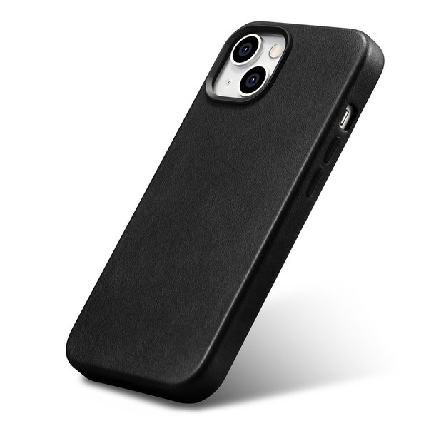 iCarer Oil Wax Premium Leather Case iPhone 14 Magnetic Leather Case with MagSafe Black (WMI14220701-BK) 21