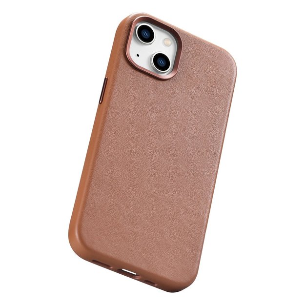 iCarer Case Leather Case Cover for iPhone 14 Brown (WMI14220705-BN) (MagSafe Compatible) 26