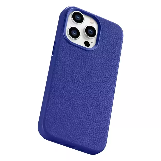 iCarer Litchi Premium Leather Case iPhone 14 Pro Magnetic Leather Case with MagSafe Dark Blue (WMI14220710-DB) 33