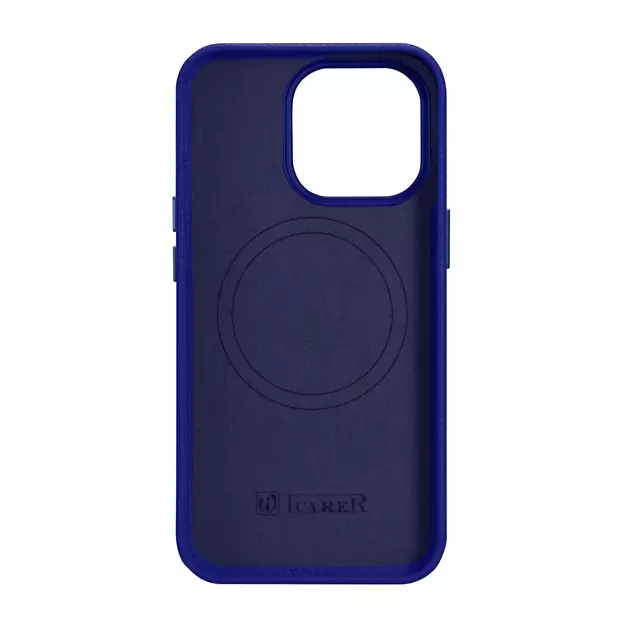 iCarer Litchi Premium Leather Case iPhone 14 Pro Magnetic Leather Case with MagSafe Dark Blue (WMI14220710-DB) 23
