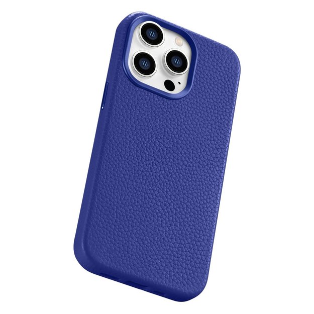 iCarer Litchi Premium Leather Case iPhone 14 Pro Magnetic Leather Case with MagSafe Dark Blue (WMI14220710-DB) 8