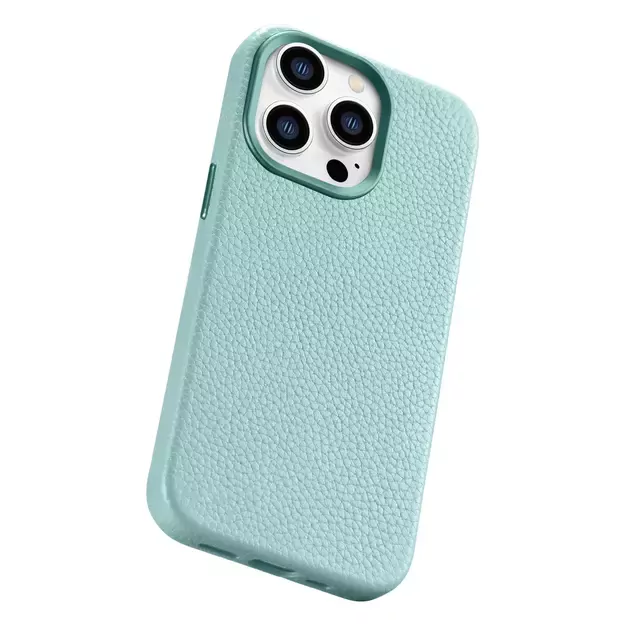 iCarer Litchi Premium Leather Case iPhone 14 Pro Max Magnetic Leather Case with MagSafe Green (WMI14220712-GN) 15