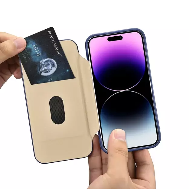 iCarer CE Premium Leather Folio Case iPhone 14 Pro Max Magnetic Flip Leather Folio Case MagSafe Blue (WMI14220716-BU) 34