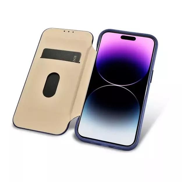 iCarer CE Premium Leather Folio Case iPhone 14 Pro Max Magnetic Flip Leather Folio Case MagSafe Blue (WMI14220716-BU) 30