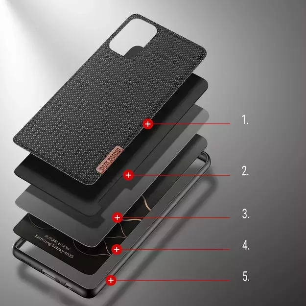 Dux Ducis Fino case covered with nylon material for Samsung Galaxy A03s black 2