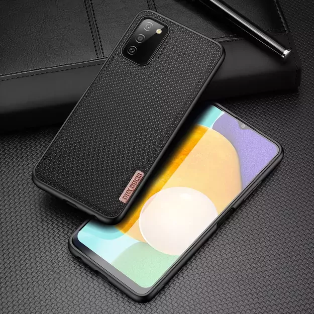 Dux Ducis Fino case covered with nylon material for Samsung Galaxy A03s black 1