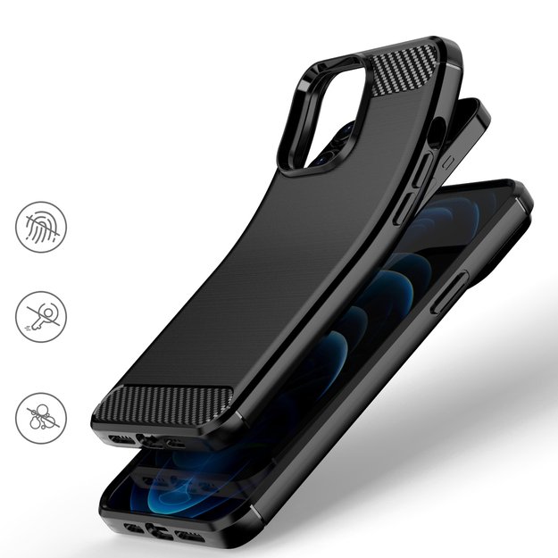 Carbon Case Flexible Cover TPU Case for iPhone 13 Pro black 7