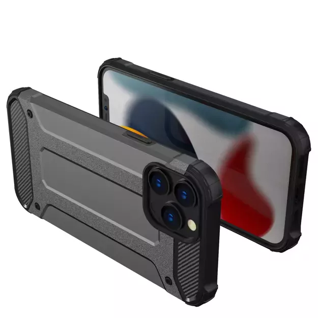 Hybrid Armor Case Tough Rugged Cover for iPhone 13 Pro silver 1