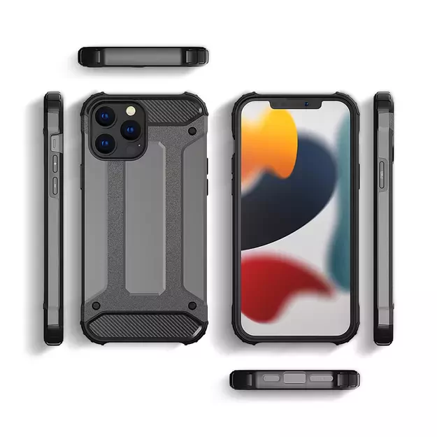 Hybrid Armor Case Tough Rugged Cover for iPhone 13 Pro silver 2