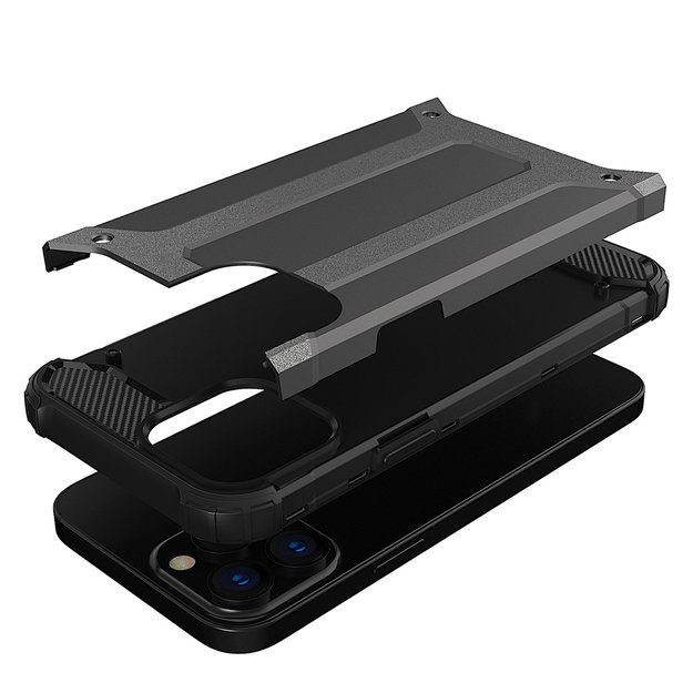 Hybrid Armor Case Tough Rugged Cover for iPhone 13 Pro silver 12