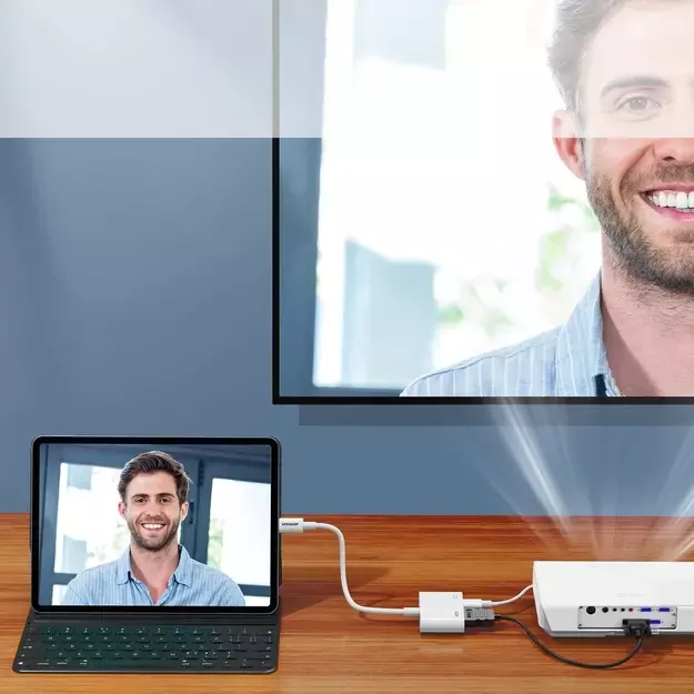 Joyroom S-H141 Lightning (male) - HDMI FullHD 1080p 60Hz (female) / Lightning (female) adapter - white 5