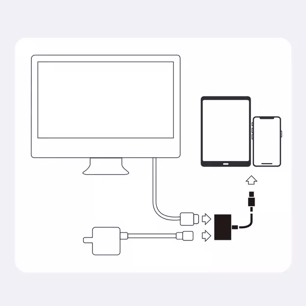 Joyroom S-H141 Lightning (male) - HDMI FullHD 1080p 60Hz (female) / Lightning (female) adapter - white 2