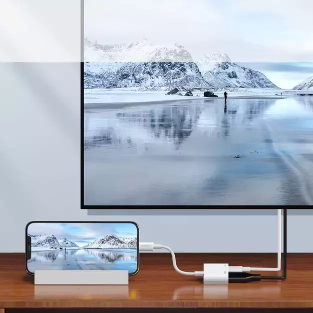Joyroom S-H141 Lightning (male) - HDMI FullHD 1080p 60Hz (female) / Lightning (female) adapter - white 3