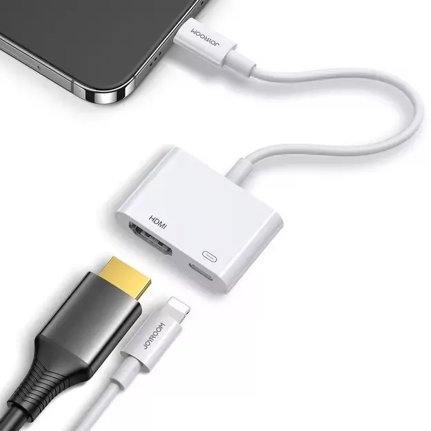 Joyroom S-H141 Lightning (male) - HDMI FullHD 1080p 60Hz (female) / Lightning (female) adapter - white 1