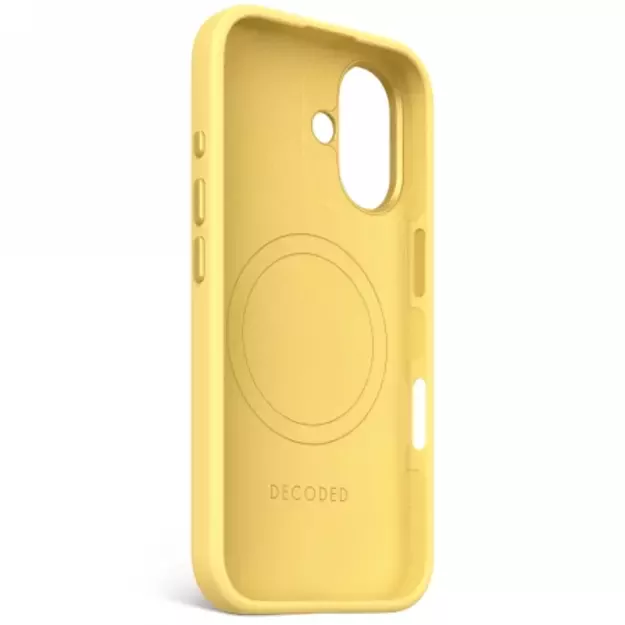 Decoded AntiMicrobial Silicone Backcover with MagSafe for iPhone 16 - Yellow 2