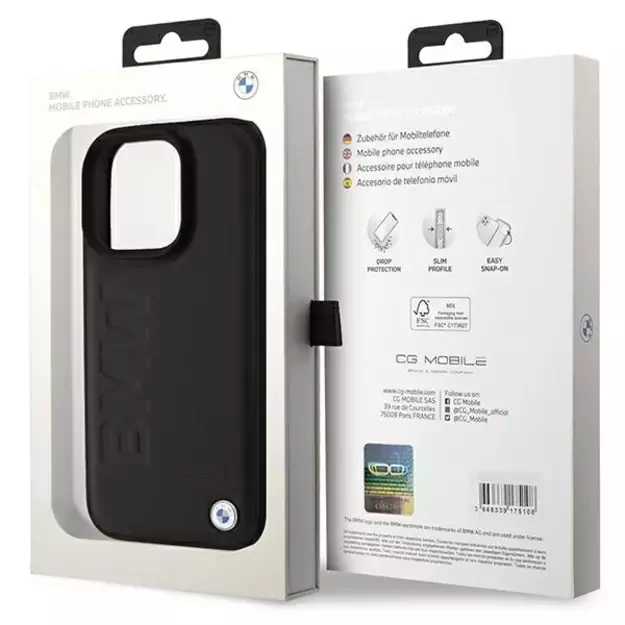 BMW Leather Hot Stamp iPhone 16 Pro Max Case - Black 7