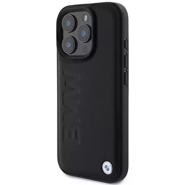 BMW Leather Hot Stamp iPhone 16 Pro Max Case - Black 1