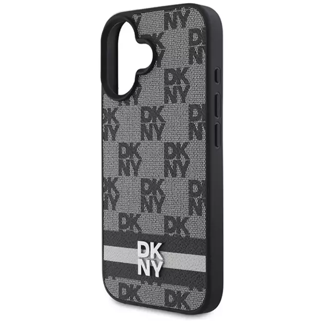 DKNY Checkered Pattern &amp  Printed Stripes case for iPhone 16 - black 5
