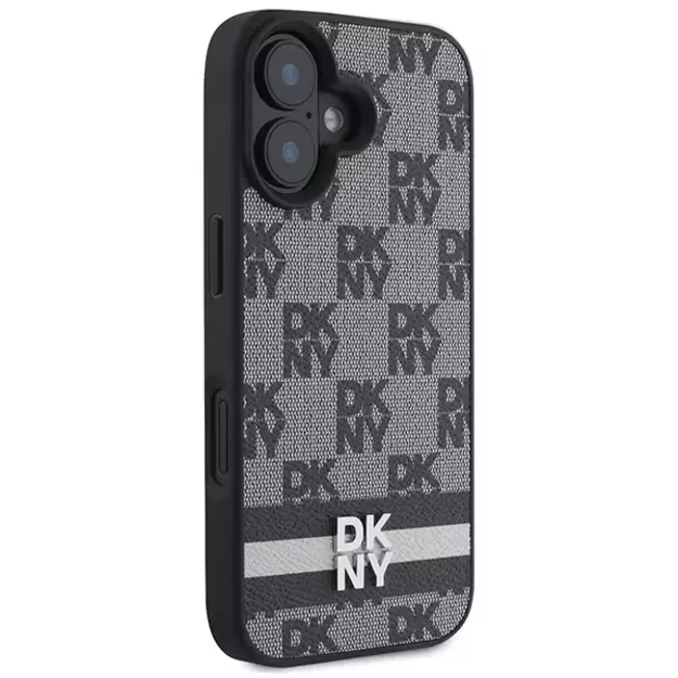 DKNY Checkered Pattern &amp  Printed Stripes case for iPhone 16 - black 3