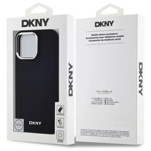 DKNY Plain Logo MagSafe iPhone 14 Pro Max Case - Black 7
