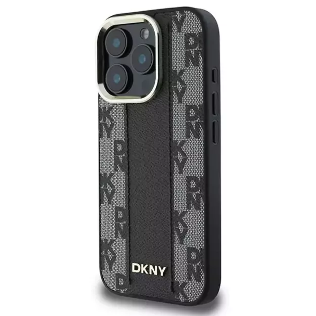 DKNY Checkered Pattern Magsafe iPhone 16 Pro Case - Black 6