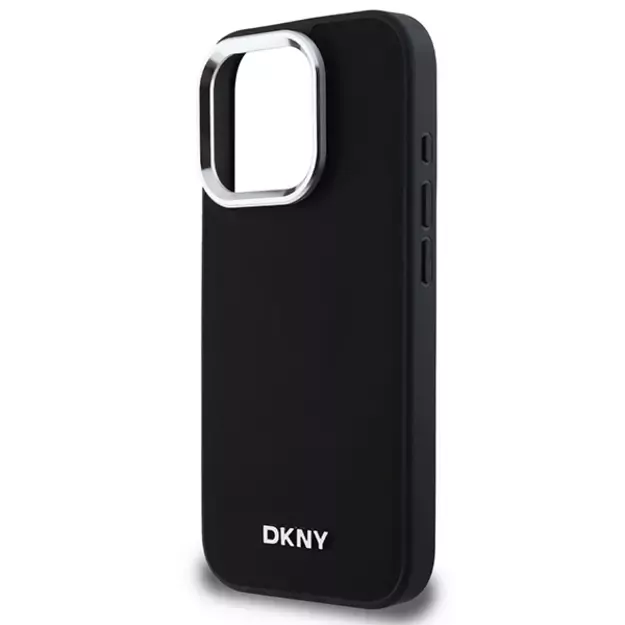 DKNY Plain Silver Logo MagSafe iPhone 16 Pro Max Case - Black 4