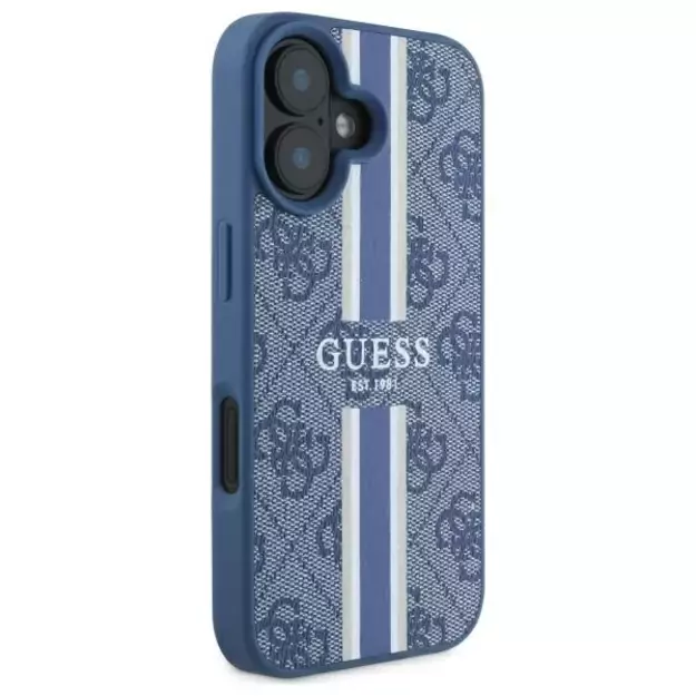 Guess 4G Printed Stripes MagSafe case for iPhone 16 - blue 3