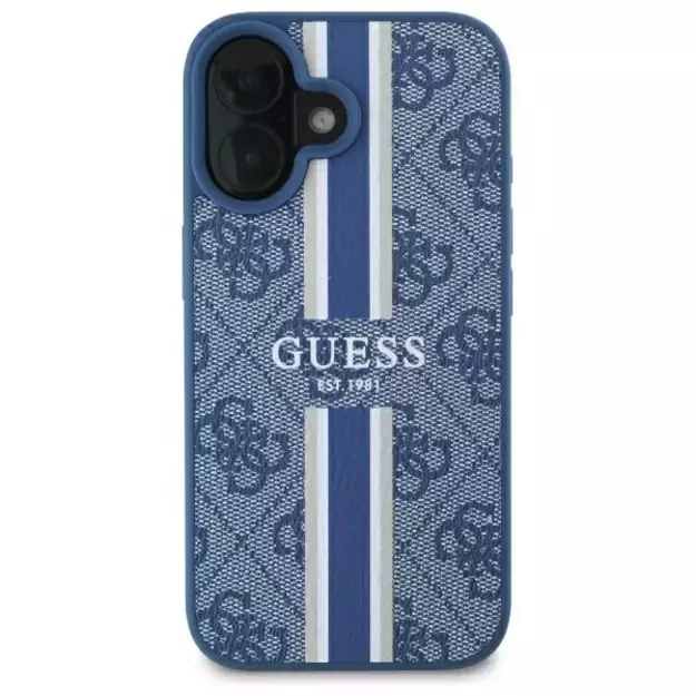 Guess 4G Printed Stripes MagSafe case for iPhone 16 - blue 2