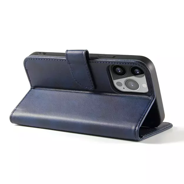 Magnet Case elegant bookcase type case with kickstand for iPhone 13 Pro Max blue 9