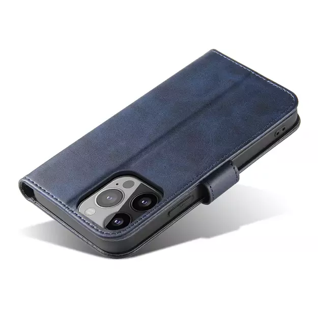 Magnet Case elegant bookcase type case with kickstand for iPhone 13 Pro Max blue 8