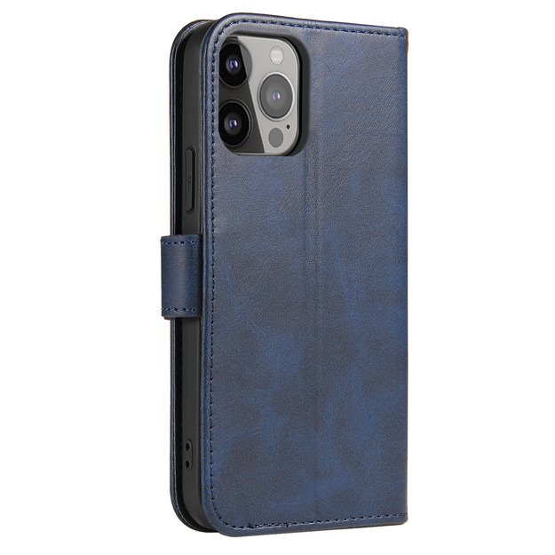 Magnet Case elegant bookcase type case with kickstand for iPhone 13 Pro Max blue 1