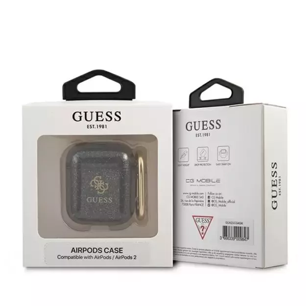 Guess GUA2UCG4GK AirPods cover black/black Glitter Collection 3