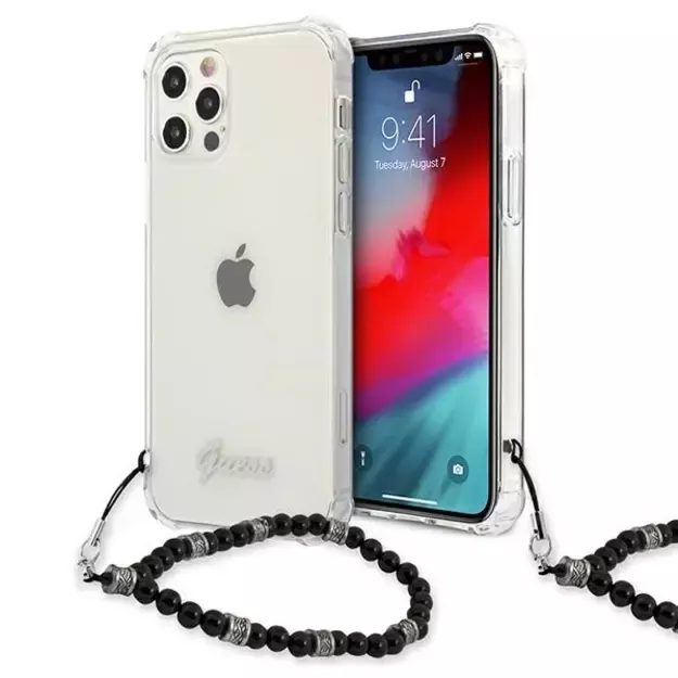 Guess GUHCP12LKPSBK iPhone 12 Pro Max 6.7&quot  Transparent hardcase Black Pearl