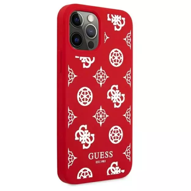 Guess GUHCP12LLSPEWRE iPhone 12 Pro Max 6.7&quot  red/red hard case Peony Collection 3