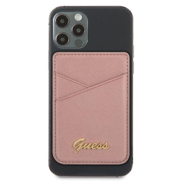 Guess Wallet Card Slot GUWMSSASLPI MagSafe Saffiano pink/pink 1