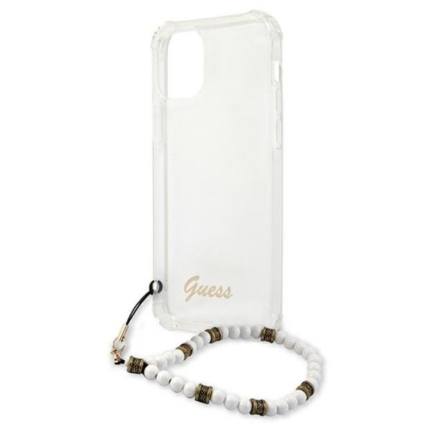Guess GUHCP12LKPSWH iPhone 12 Pro Max 6.7&quot  Transparent Hardcase White Pearl 12