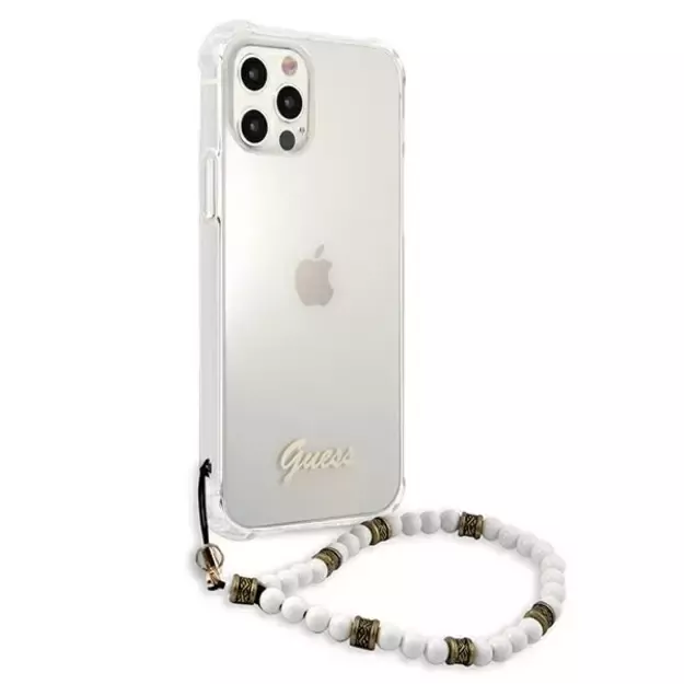 Guess GUHCP12LKPSWH iPhone 12 Pro Max 6.7&quot  Transparent Hardcase White Pearl 3