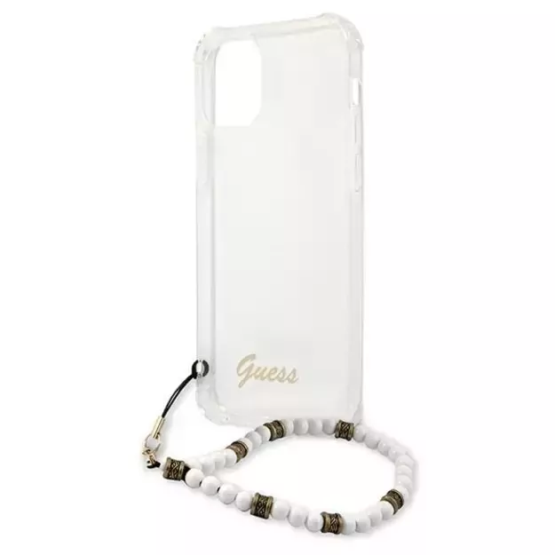 Guess GUHCP12LKPSWH iPhone 12 Pro Max 6.7&quot  Transparent Hardcase White Pearl 5