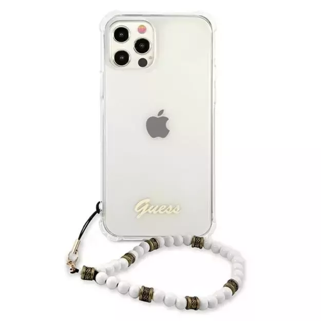 Guess GUHCP12LKPSWH iPhone 12 Pro Max 6.7&quot  Transparent Hardcase White Pearl 2