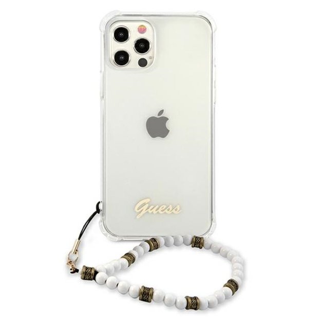 Guess GUHCP12LKPSWH iPhone 12 Pro Max 6.7&quot  Transparent Hardcase White Pearl 9